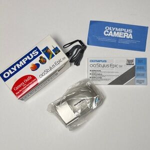 Olympus Stylus Epic DLX Silver Film Camera 35 MM Ultra Compact Auto Focus